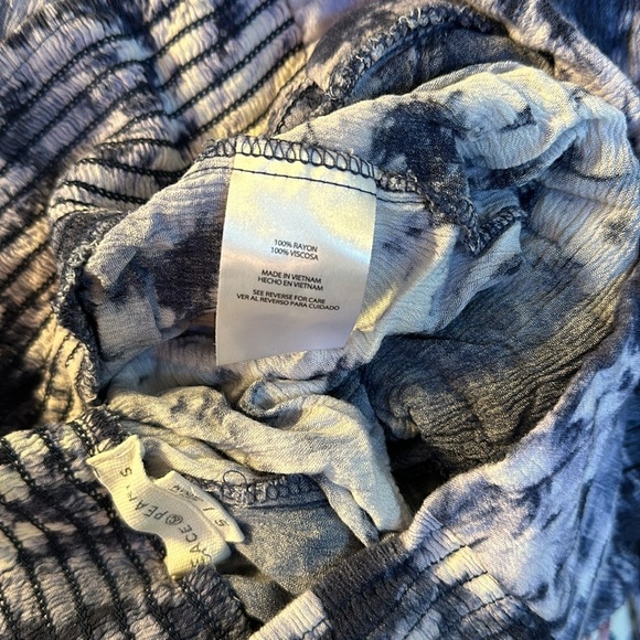 PEACE PEARLS Blue & White High Waist Wide Leg Womens Pants Size S - Picture 5 of 5